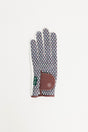 Fore All golf glove with a merlot retro patterned design on a white background