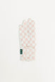 Pair of gloves with a checkered pattern on a white background