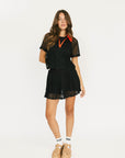Meadow Mesh Skirt - Coal Black