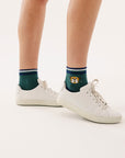 Happy Golfer Quarter Sock - Green Dog