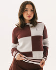 Dorothy Sweater - Bourbon Checkered