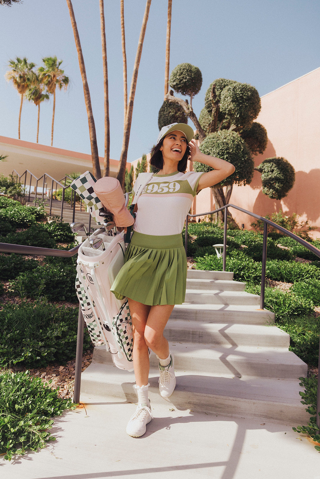 Palm Pleat Skirt - Putting Green