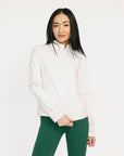 Micky Quarter Zip - White