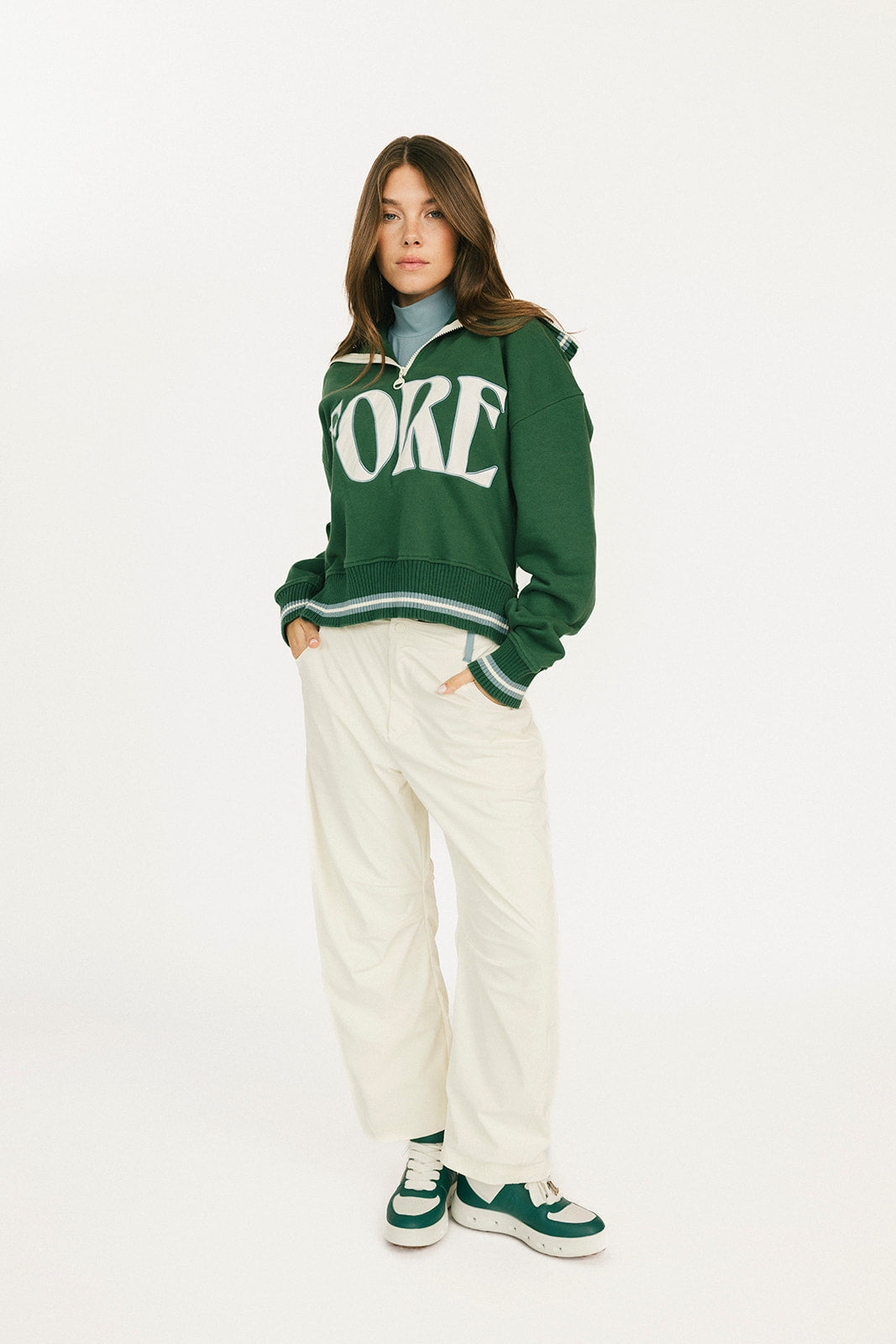 Harvard Half Zip - Green – foreall.com