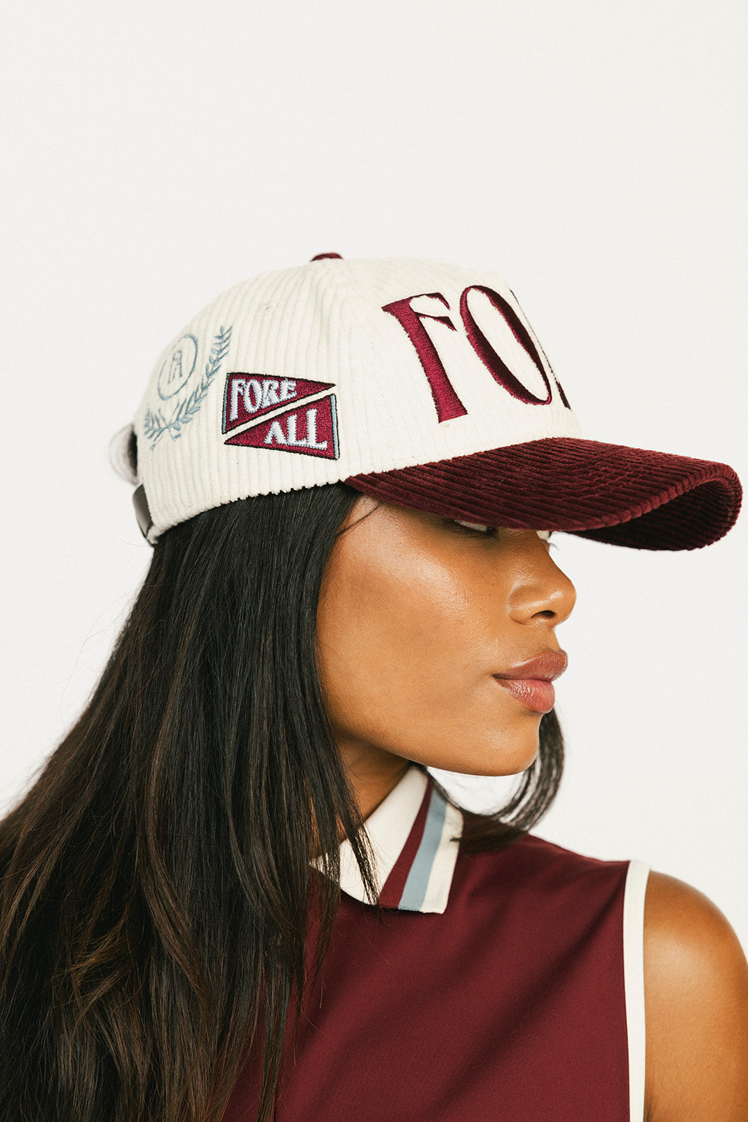 University Hat - Angora/Merlot