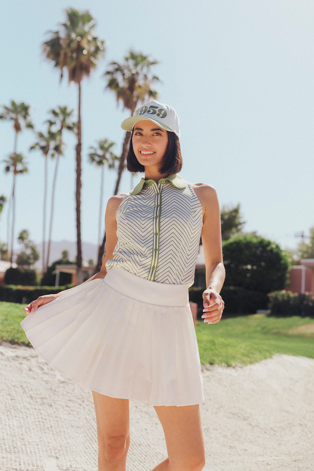 Palm Pleat Skirt - White