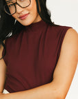 Manhattan Mock Neck - Merlot