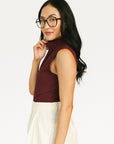 Manhattan Mock Neck - Merlot