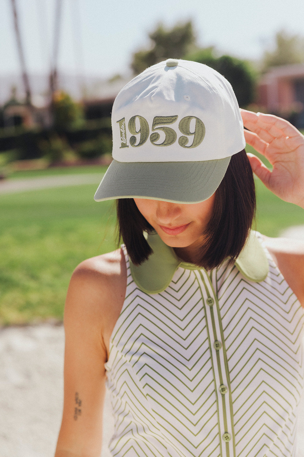 1959 Hat - Putting Green/White