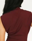 Manhattan Mock Neck - Merlot