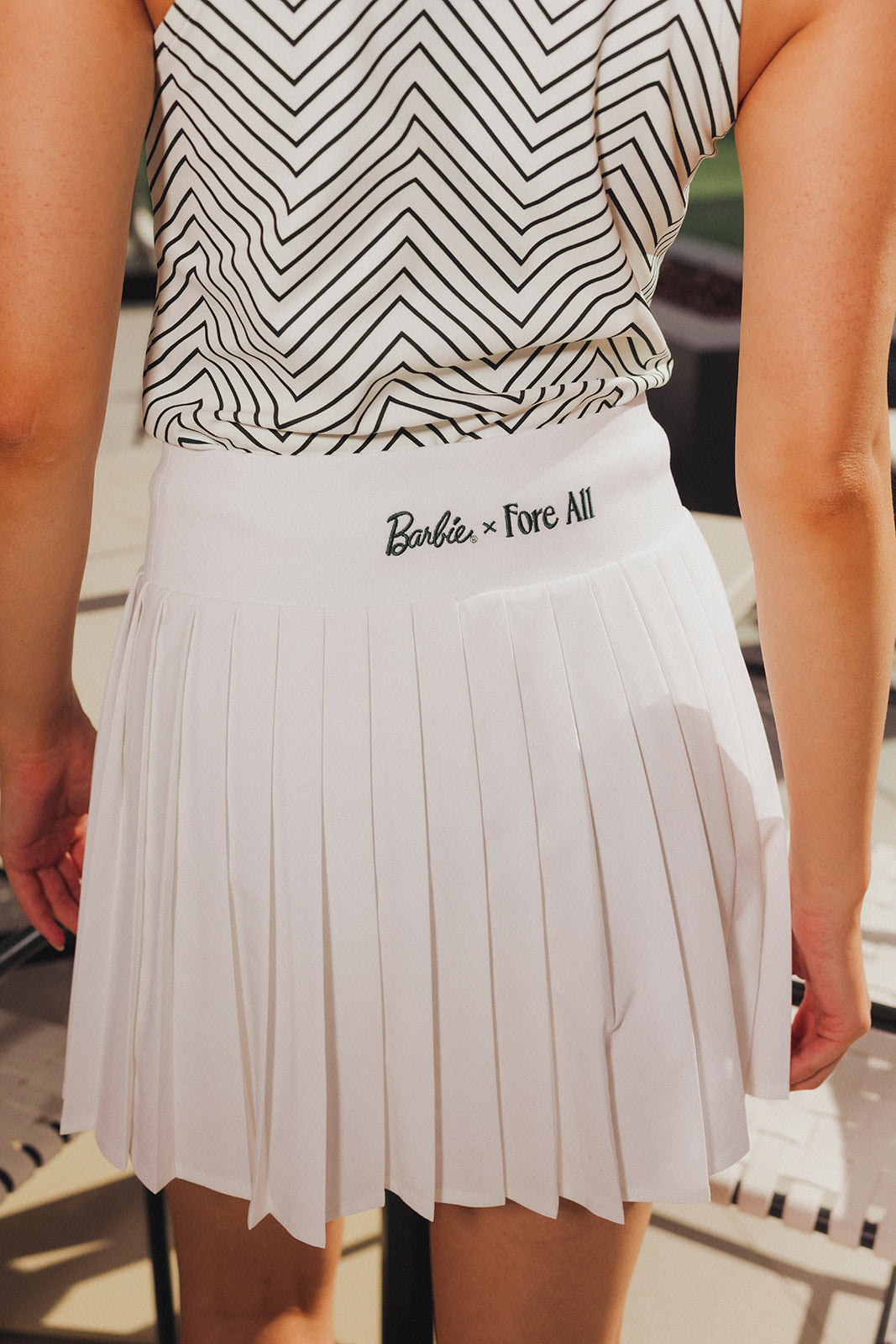 Palm Pleat Skirt - White