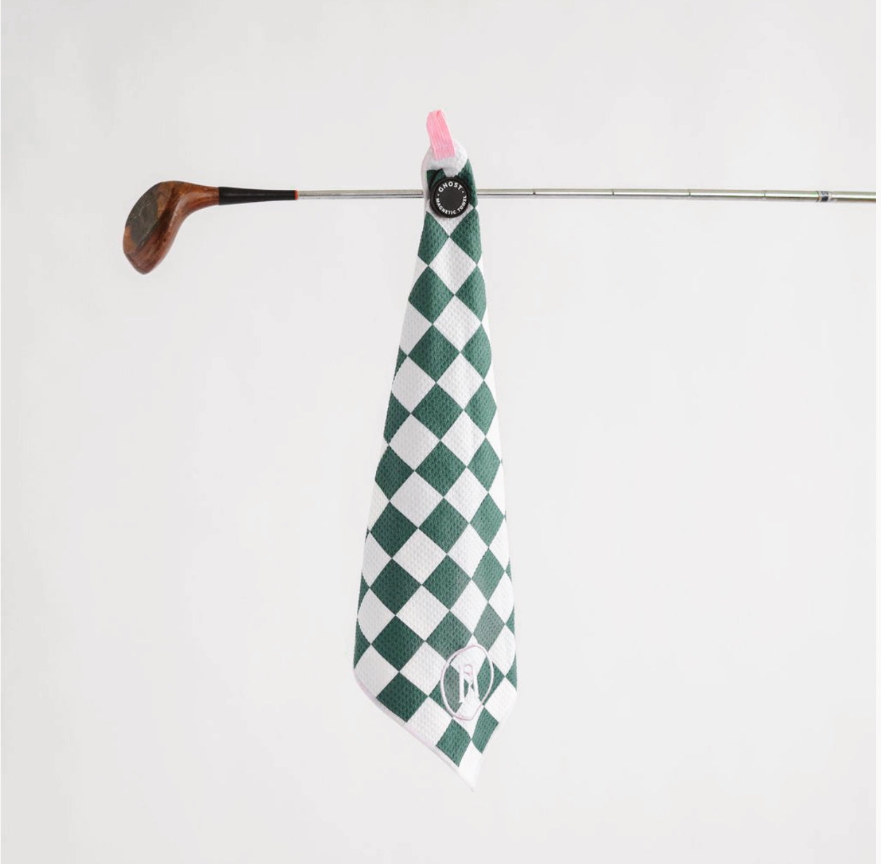 Fore All X Ghost Golf Magnetic Towel - Green Checkered