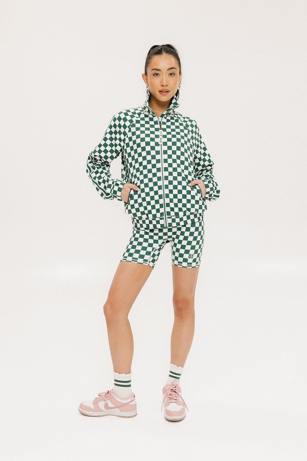 Lyla Jacket - Green/White Checkered – foreall.com