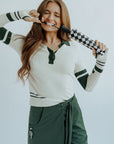 black and cream umbrealla checkered print with wrist holder
