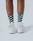 Charlie Crew Sock - Green Checkered