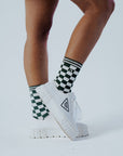 Charlie Crew Sock - Green Checkered