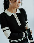 Royal Ribbed Long Sleeve Shirt Black