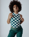 Lillee Tank - Green Checkered