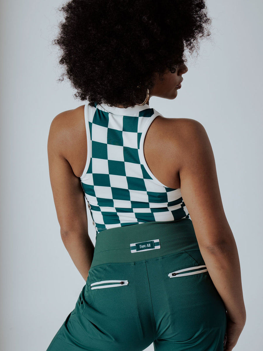 Lillee Tank - Green Checkered