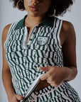 Preppy Jen Vest - Green FA Pattern