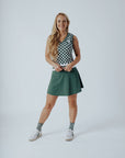 Jen Sweater Vest - Green Checkered