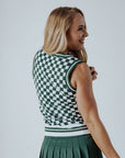 Jen Sweater Vest - Green Checkered