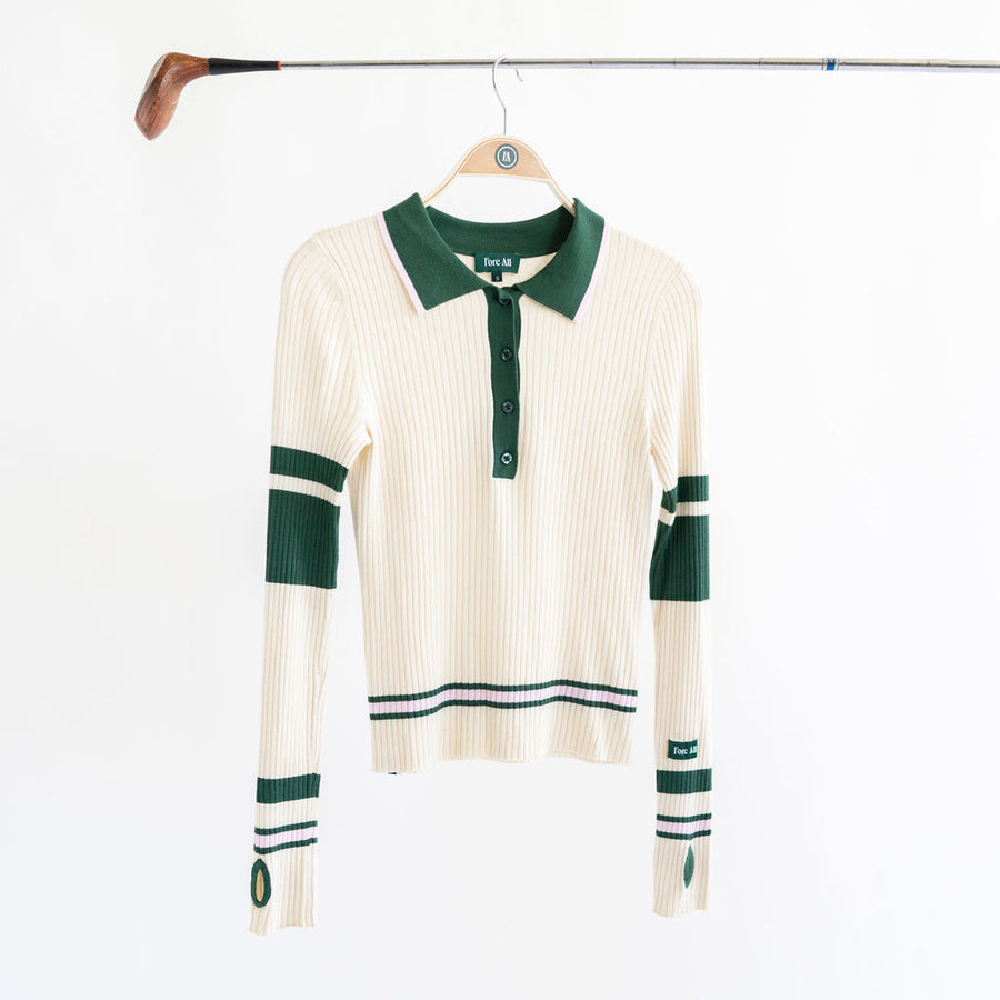 Royal Ribbed Long Sleeve Shirt Cream