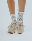 Maude Ruffle Sock - White Flamingo