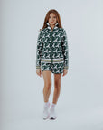 Flora Knit Jacket - Green Flamingo