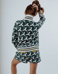 Flora Knit Jacket - Green Flamingo