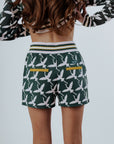 Flora Shorts - Green Flamingo