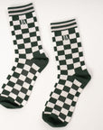 Charlie Crew Sock - Green Checkered