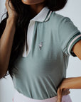 Club Angie Polo - Green/White Stripes
