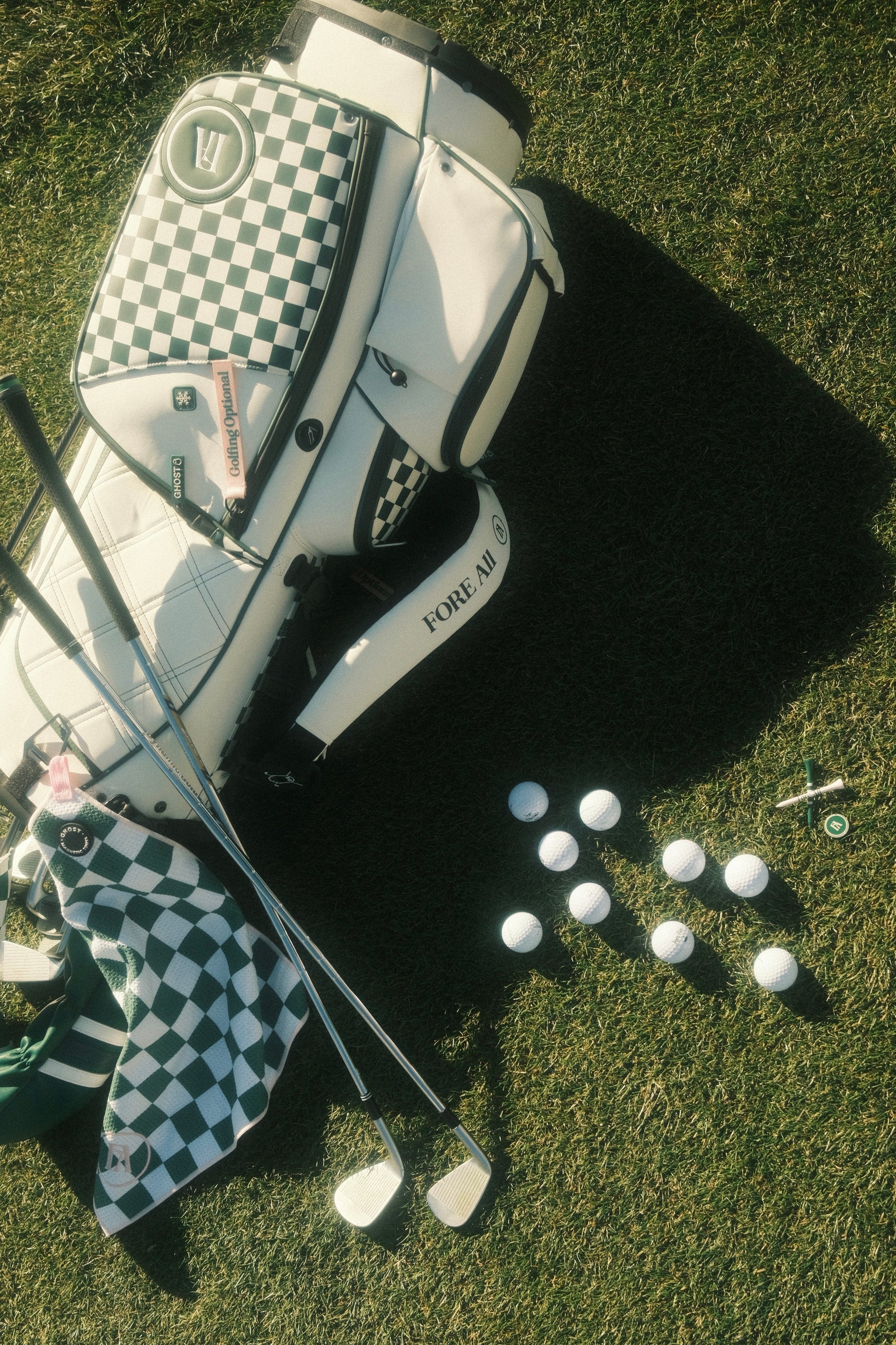 Fore All X Ghost Golf Bag - Green Checkered – foreall.com