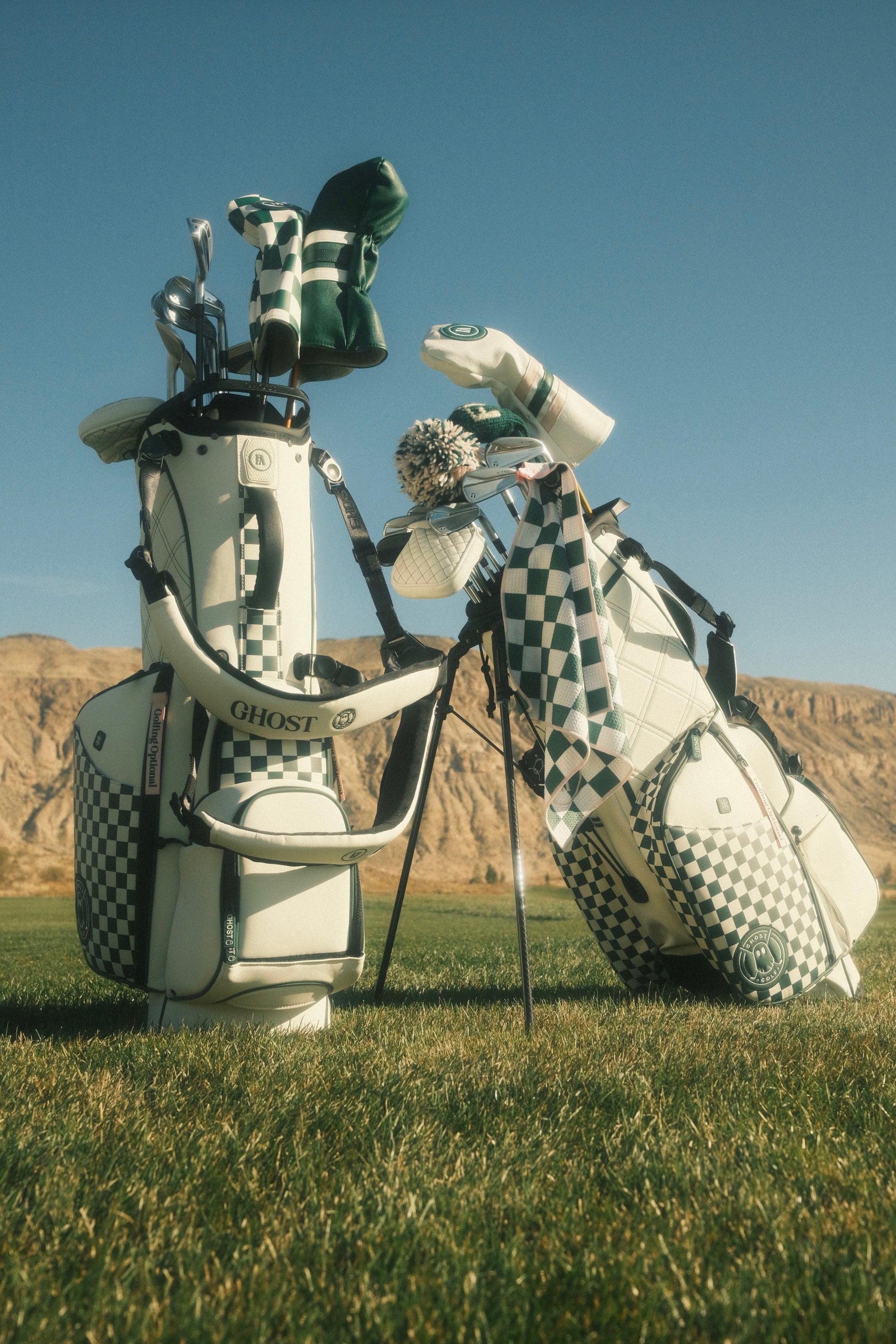 Fore All X Ghost Golf Bag - Green Checkered