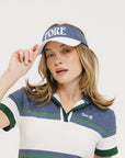 A model wearing a visor with 'FORE' written in bold letters on the front and '04' on the back, against a white background.