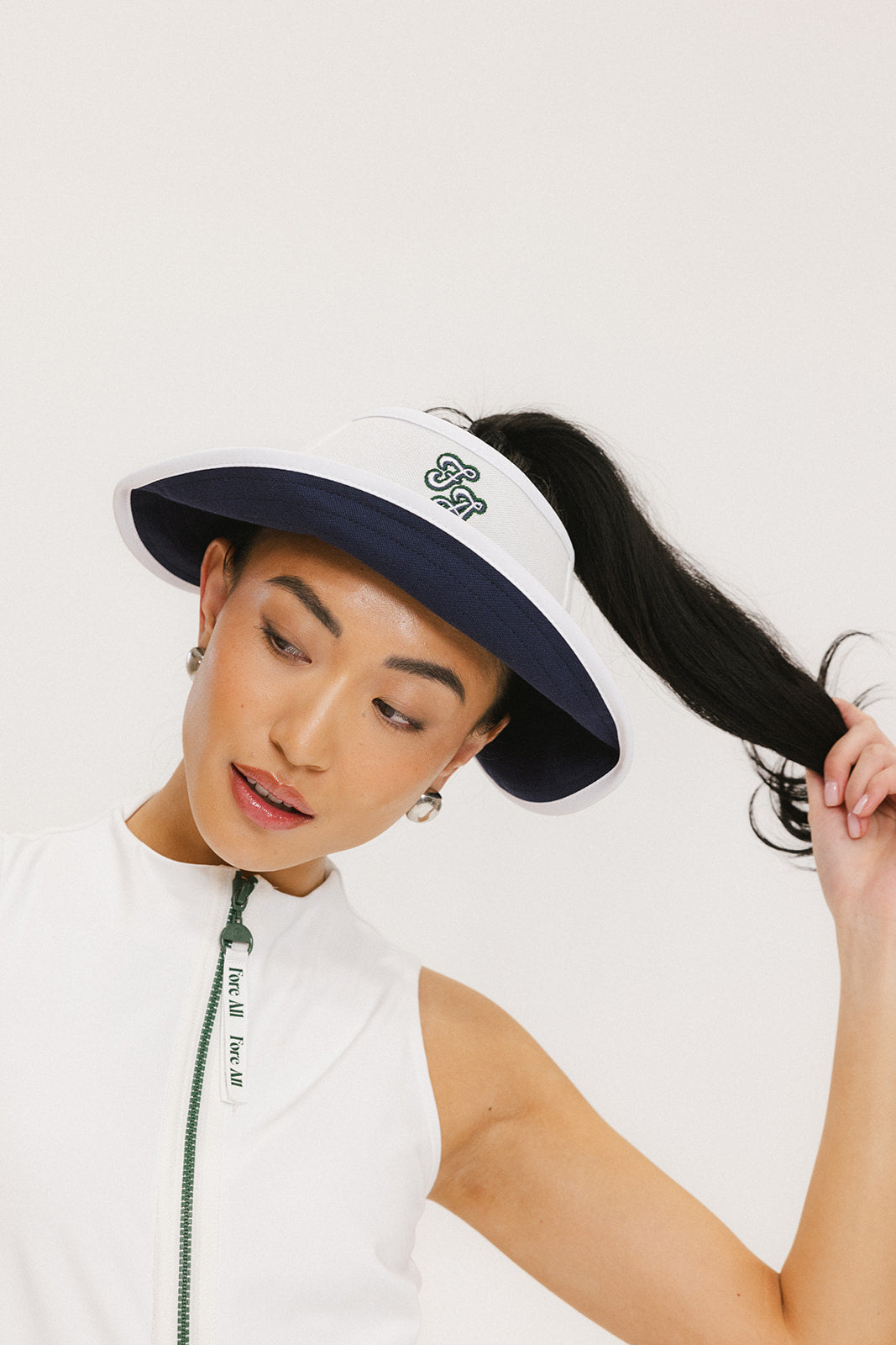 June Visor - White/Indigo – foreall.com