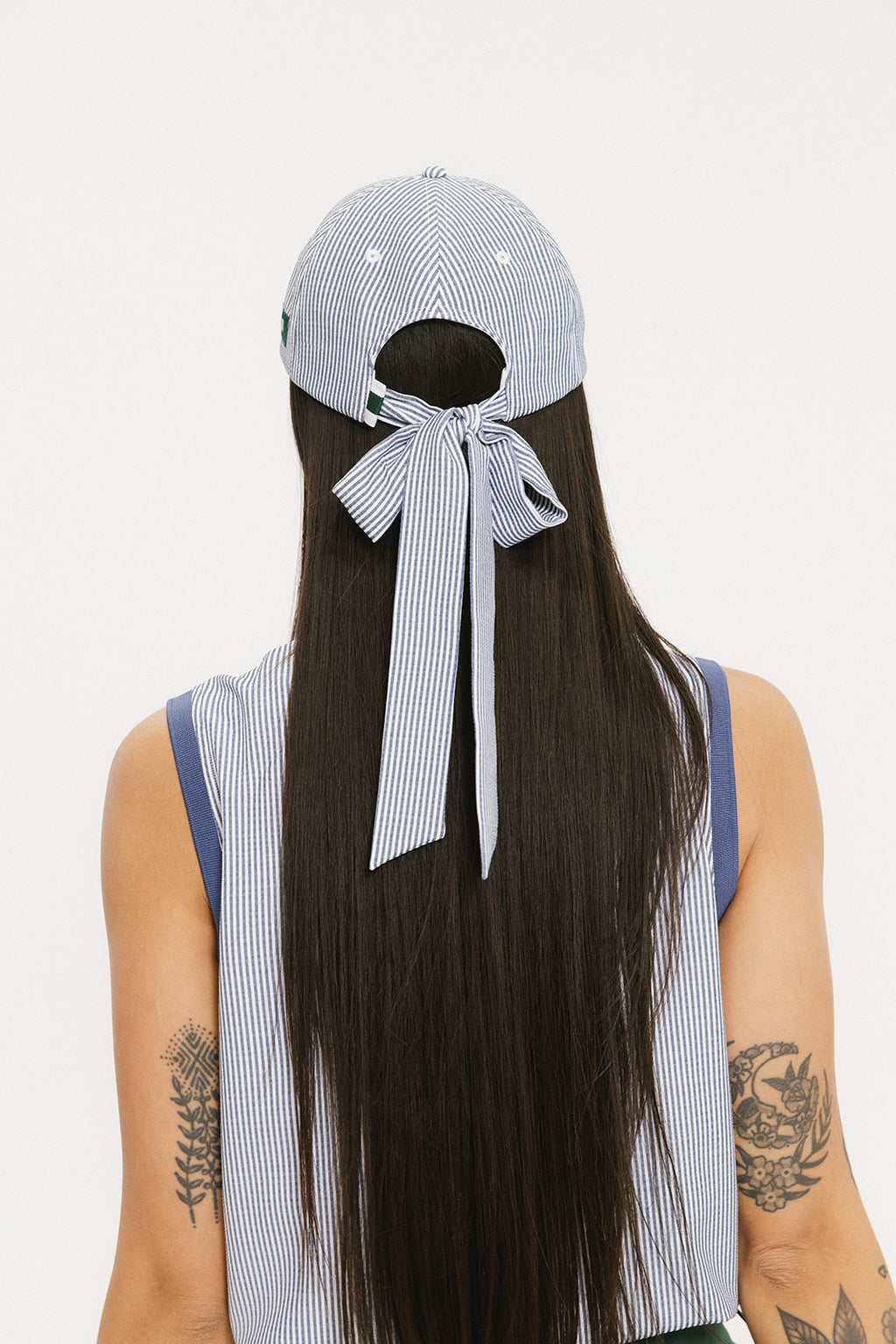 Bessie Hat - Green Seersucker