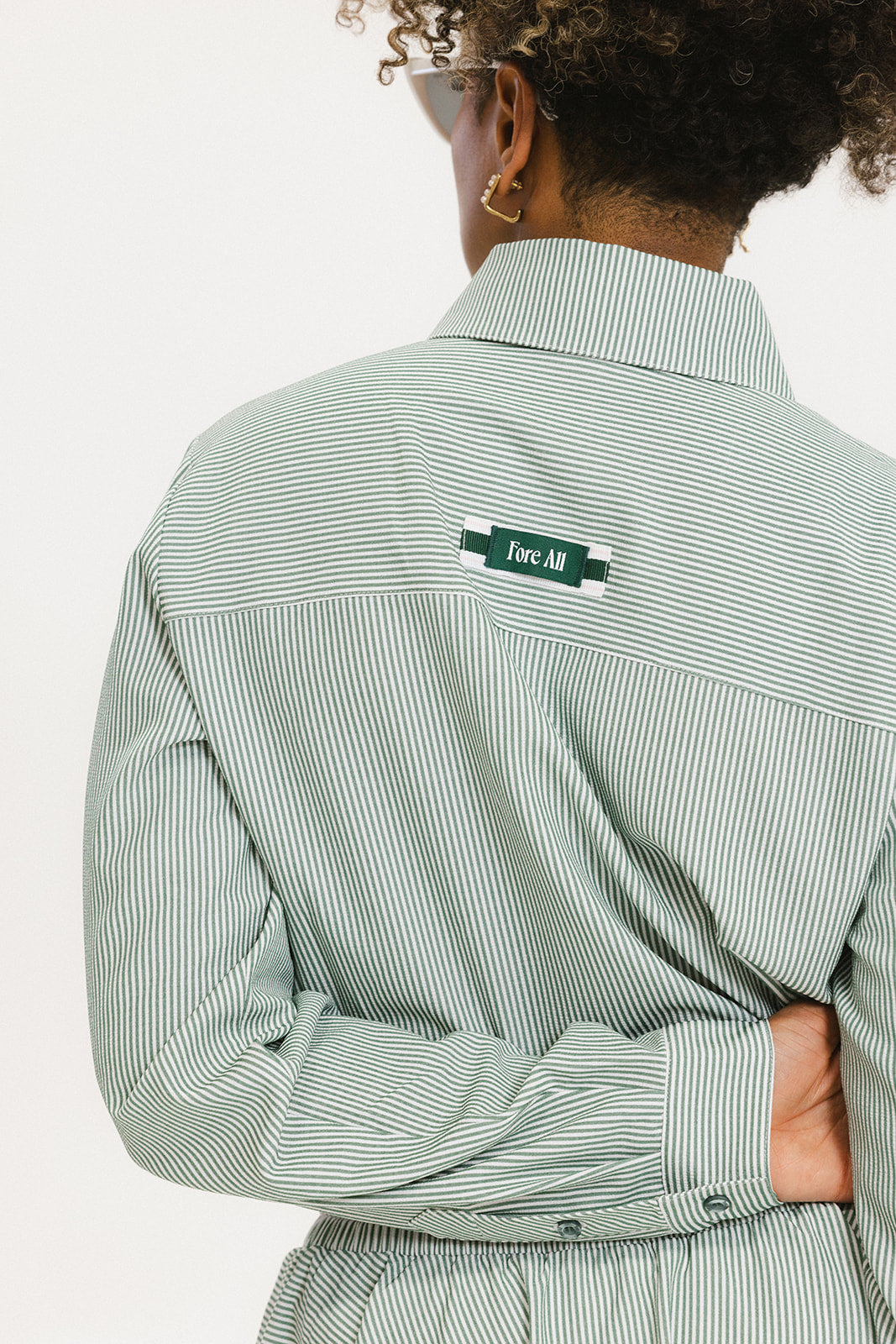 Victoria Button Up - Green Stripe – foreall.com