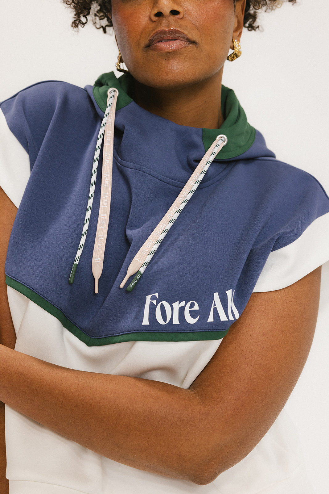 Laila Sleeveless Hoodie - Indigo – foreall.com