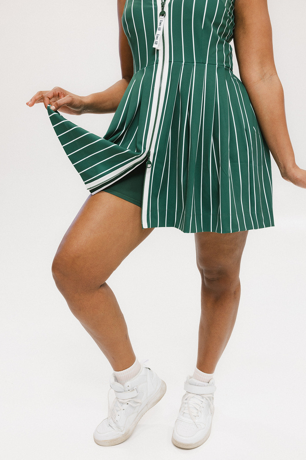 Fore All Women's Pinstripe Green Erin Dress, Small