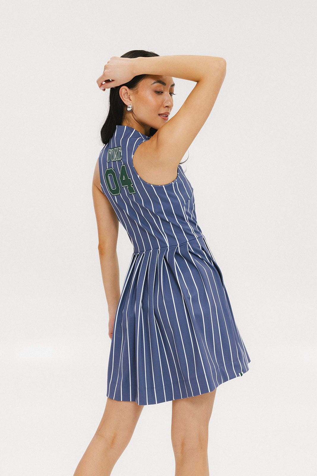 Fore All Women's Pinstripe Indigo Erin Dress, Medium Fore All Women's Pinstripe Indigo Erin Dress, Medium