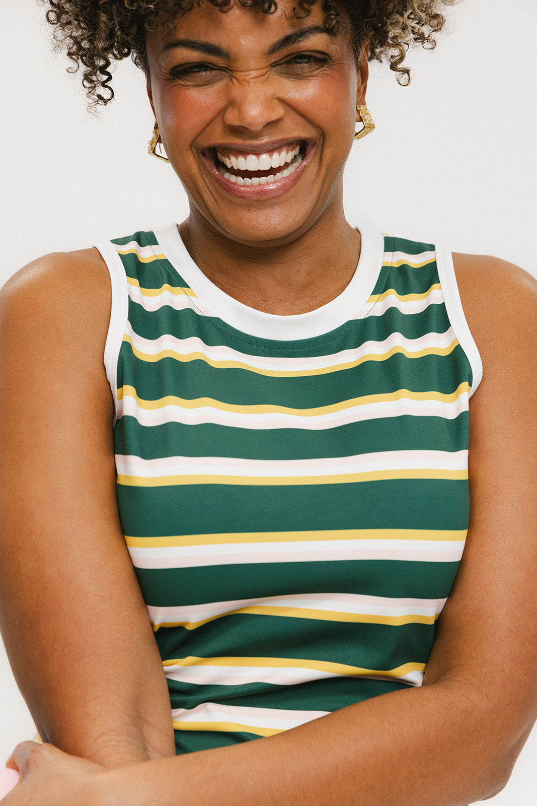 Serena Tank - Mustard Stripes – foreall.com