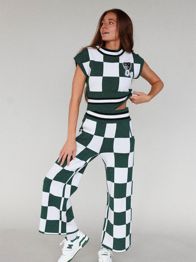 Kennedy Top - Green/White Checkered – foreall.com Kennedy Top - Green/White Checkered – foreall.com