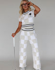 Kennedy Top - Sand/White Checkered