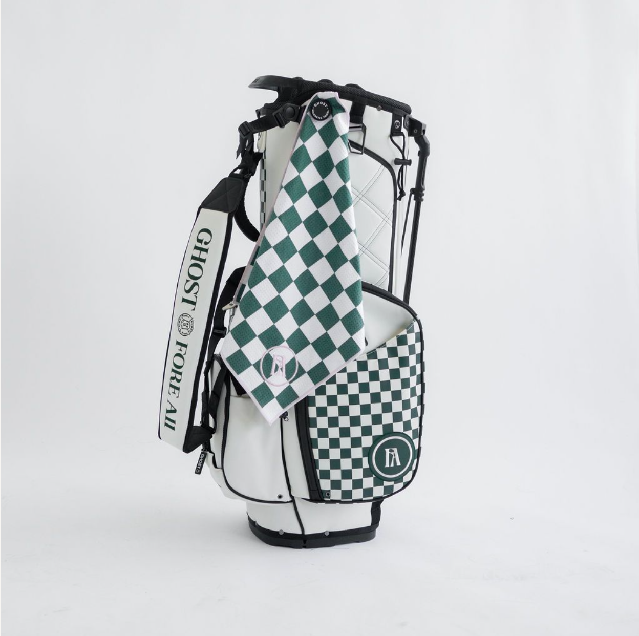 Fore All X Ghost Golf Magnetic Towel - Green Checkered – foreall.com