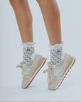 Maude Ruffle Sock - White Flamingo