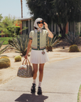 Lady Scarf Hat - Putting Green/White Checkered