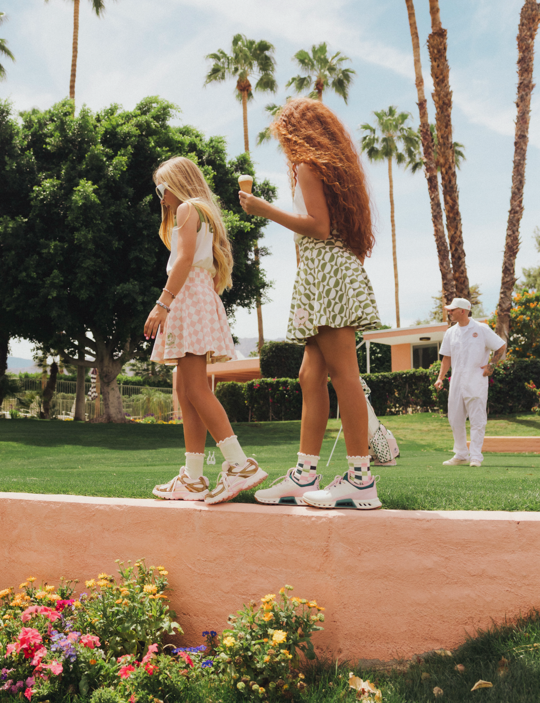 Youth Sasha Skirt - Putting Green/White Retro