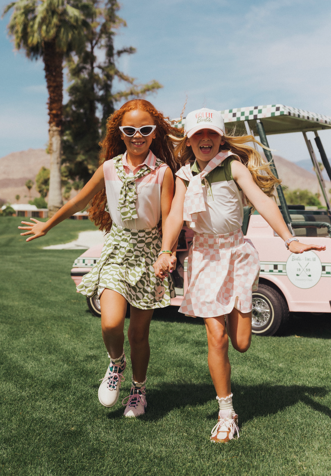 Golfie Barbie Hat - Putting Green/White